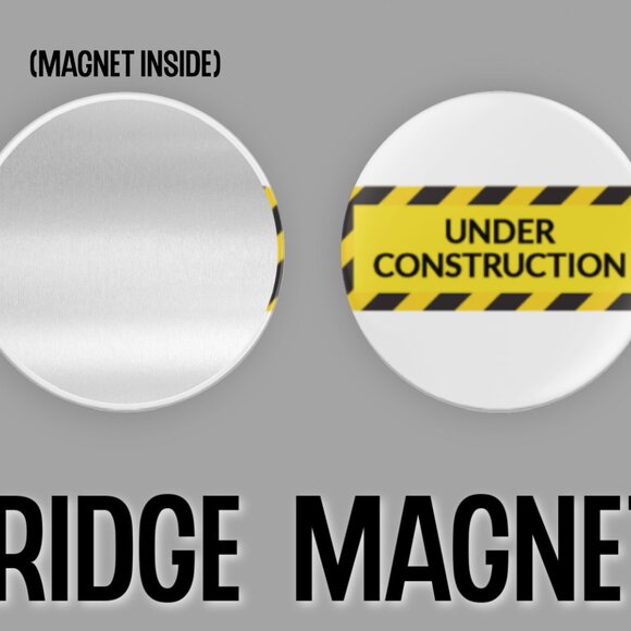 Construction Fridge Magnet Set Of 6 Metal Magnets For Home Office Kitchen School - Picture 3 of 6